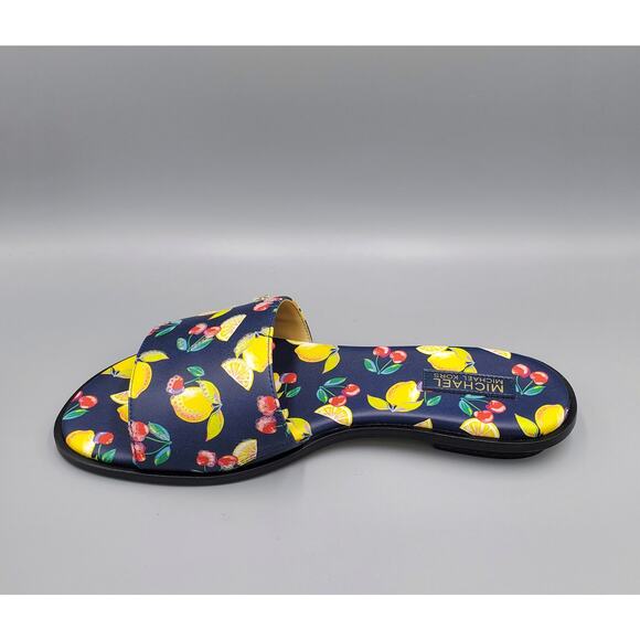NIB Michael Kors Deanna Sequined Fruit Print Slide Sandal Navy Multi Size 7M - Picture 8 of 16